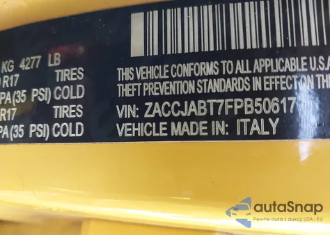 2015 Jeep Renegade Latitude z USA, uszkodzony, nr VIN ZACCJABT7FPB50617